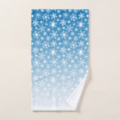 青グラデーション雪 バスタオルセット (ハンドタオル)