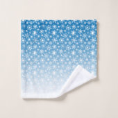 青グラデーション雪 バスタオルセット (ウォッシュタオル)