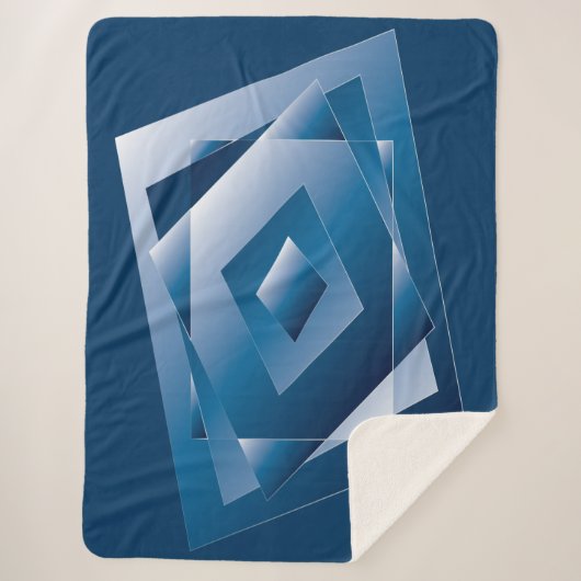 青グラデーション1 シェルパブランケット (正面)