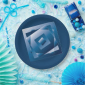 青グラデーション1 ペーパープレート (パーティー)