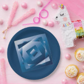 青グラデーション1 ペーパープレート (パーティー)