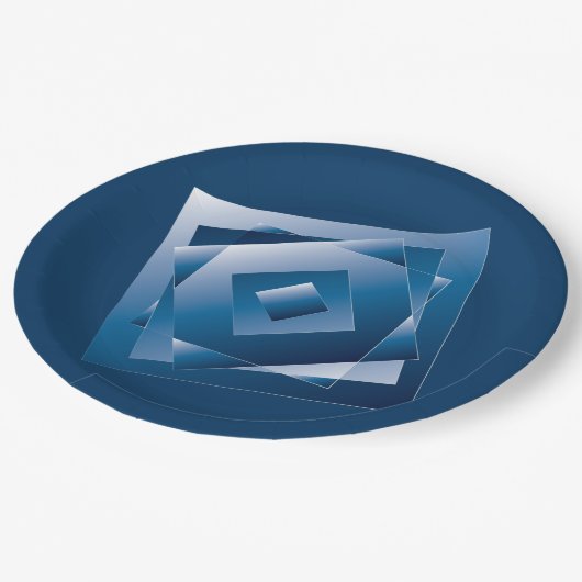 青グラデーション1 ペーパープレート (アングル)