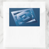 青グラデーション1 長方形シール (バッグ)