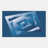 青グラデーション1 長方形シール (正面)