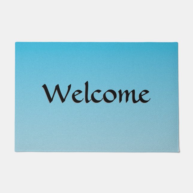 青グラデーション ドアマット (正面)