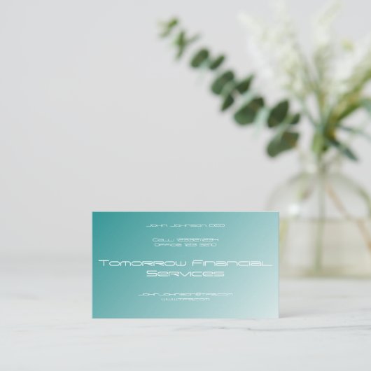 青グラデーション 名刺 (スタンド正面)