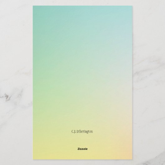 青グラデーション/黄パーソナライズされた 便箋 (裏面)