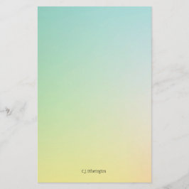 青グラデーション/黄パーソナライズされた 便箋