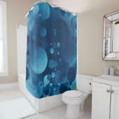青グランジい幾何学円 シャワーカーテン (インサイチュ)