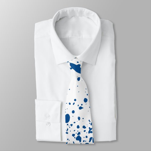 青グランジインクの絵を描染み ネクタイ (タイ)