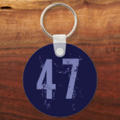青グランジスタイル番号47 キーホルダー (正面)
