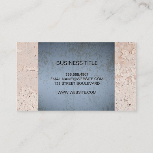 青グランジ |壁テクスチャの背景 名刺 (裏面)