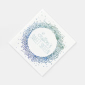 青グリッター円 スタンダードランチョンナプキン (角)