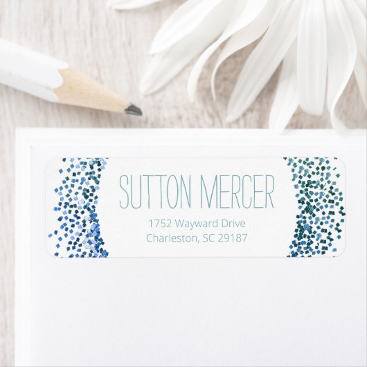 青グリッター円 ラベル (インサイチュ)