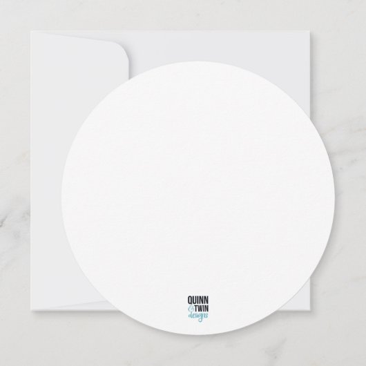 青グリッター円 招待状 (裏面)