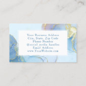 青グリッター水彩ファッションスタイリストモダン 名刺 (裏面)