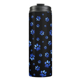 青グリッター犬の足のパターン タンブラー