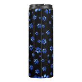 青グリッター犬の足のパターン タンブラー (裏面)