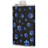 青グリッター犬の足のパターン フラスク (左)