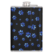 青グリッター犬の足のパターン フラスク (裏面)