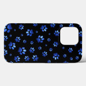 青グリッター犬の足のパターン Case-Mate iPhoneケース (裏面 (横))