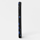 青グリッター犬の足のパターン Case-Mate iPhoneケース (裏面/左)