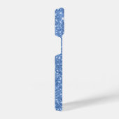 青グリッター パーソナライズされた iPhoneケース (右側面)