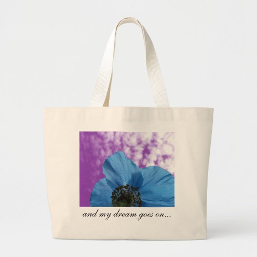 青ケシの花の夢の紫色 ラージトートバッグ (正面)
