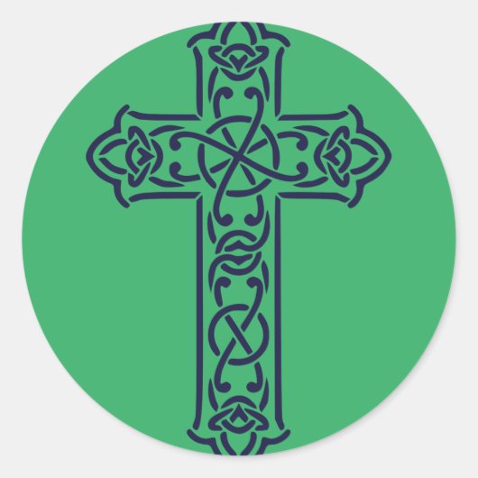 青ケルト高十字架 ラウンドシール (正面)