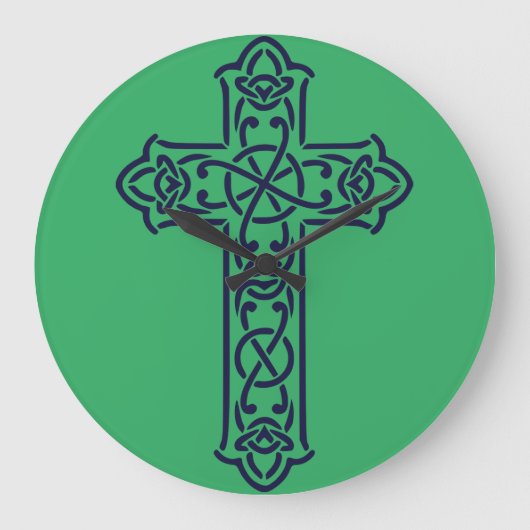青ケルト高十字架 ラージ壁時計 (正面)