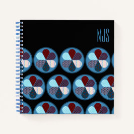 青コンテンポラリーい幾何学模様 ノートブック