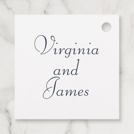 青コンテンポラリー大理石メッセージカード フェイバータグ (裏面)