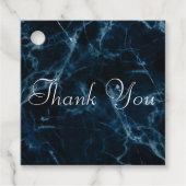 青コンテンポラリー大理石メッセージカード フェイバータグ (正面)