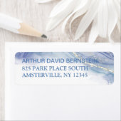 青コンテンポラリー差出人住所ラベル ラベル (インサイチュ)