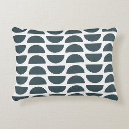 青コンテンポラリー抽象芸術幾何プリント アクセントクッション