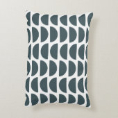 青コンテンポラリー抽象芸術幾何プリント アクセントクッション (裏面(縦))