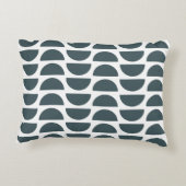 青コンテンポラリー抽象芸術幾何プリント アクセントクッション (裏面)