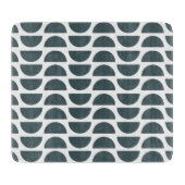 青コンテンポラリー抽象芸術幾何プリント カッティングボード (正面)