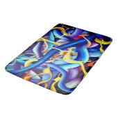 青コンテンポラリー抽象芸術 – 奥行き錯視 バスマット (アングル)