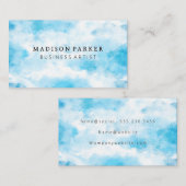 青コンテンポラリー水色背景 名刺 (正面/裏面)