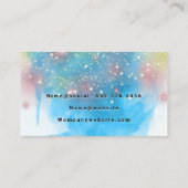 青コンテンポラリー水色 | スター金ゴールドダスト 名刺 (裏面)