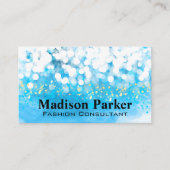 青コンテンポラリー水色 |《写真》ぼけ味グリッター 名刺 (正面)