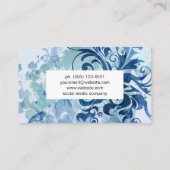 青コンテンポラリー芸術的 名刺 (裏面)