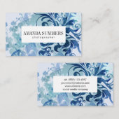 青コンテンポラリー芸術的 名刺 (正面/裏面)