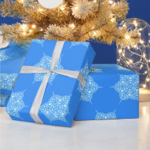 青コンテンポラリー雪片パターン