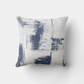 青コンテンポラリー/白抽象芸術枕 クッション (裏面)