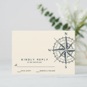 青コンパス |ウェディングRSVP 出欠カード (スタンド正面)
