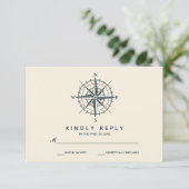 青コンパス |ウェディングRSVP 出欠カード (スタンド正面)