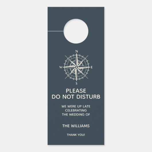 青コンパス |ウェルカムゲストの邪魔をしないw ドアノブサイン (正面)