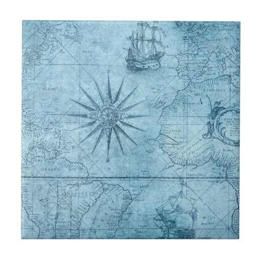 青コンパス タイル (正面)